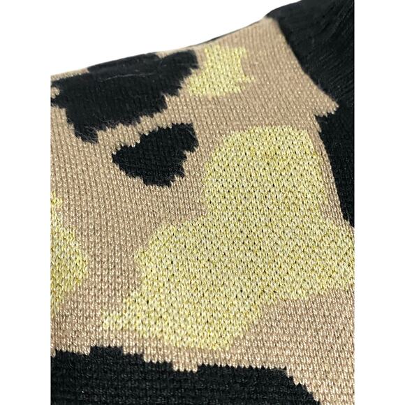 Planet Gold Plus Glitter Leopard Print Sweater Dress 2X Mob Wife Neutral Animal - Picture 2 of 6